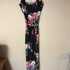 Floral Faux Wrap Dress